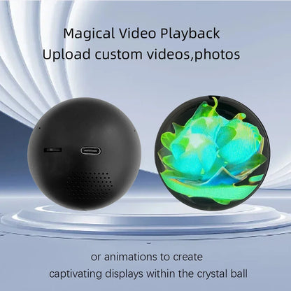 3d Crystal Ballvideo Player Displaying Customizable Video Glass Ball Electronic Screen Gift Perfect For Couples Petsand Memorie